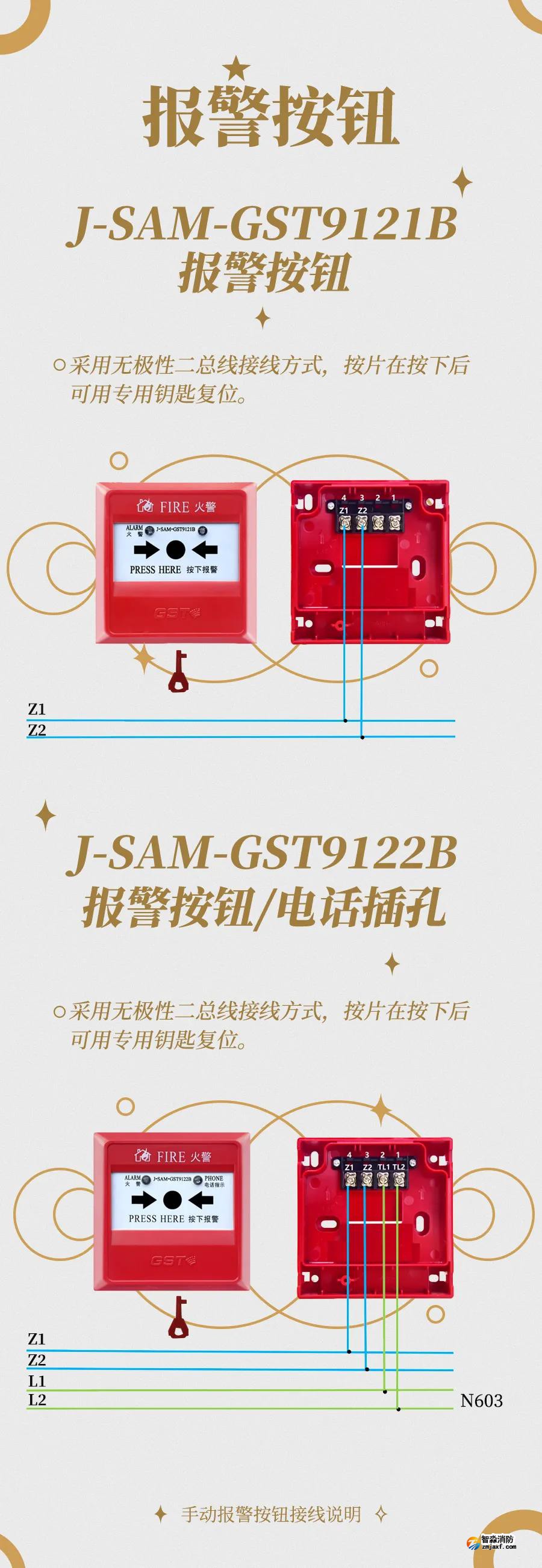 海灣火災(zāi)自動(dòng)報(bào)警系統(tǒng)技術(shù)指導(dǎo)——GST9121B手動(dòng)報(bào)警按鈕接線說(shuō)明 海灣火災(zāi)自動(dòng)報(bào)警系統(tǒng)技術(shù)指導(dǎo)——GST9121B手動(dòng)報(bào)警按鈕接線說(shuō)明